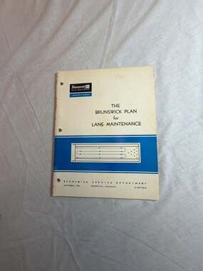 Vintage 1976 Brunswick The Brunswick Plan for Lane Maintenance Manual